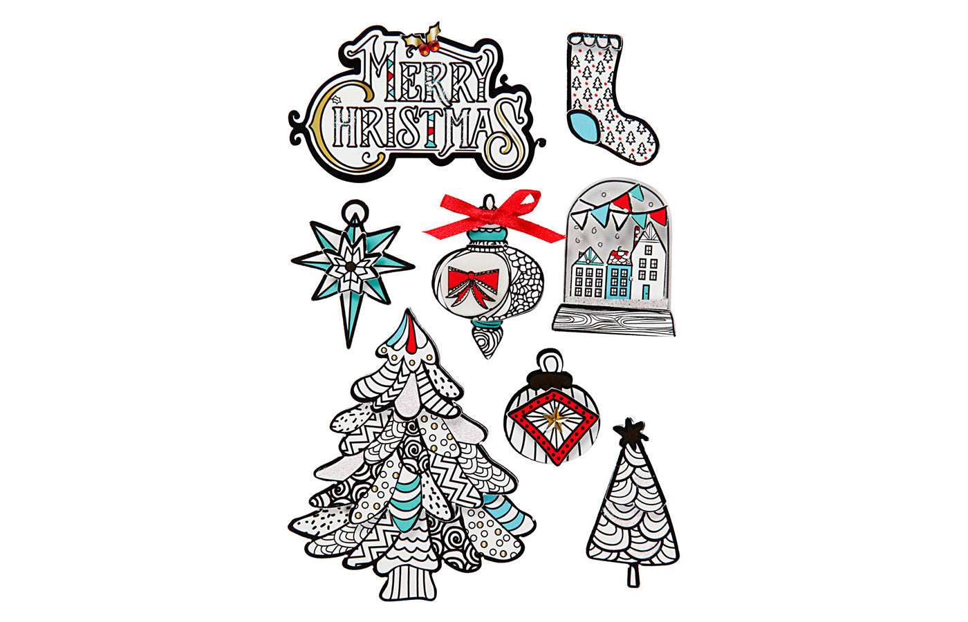 3D stickers - kerstmotieven