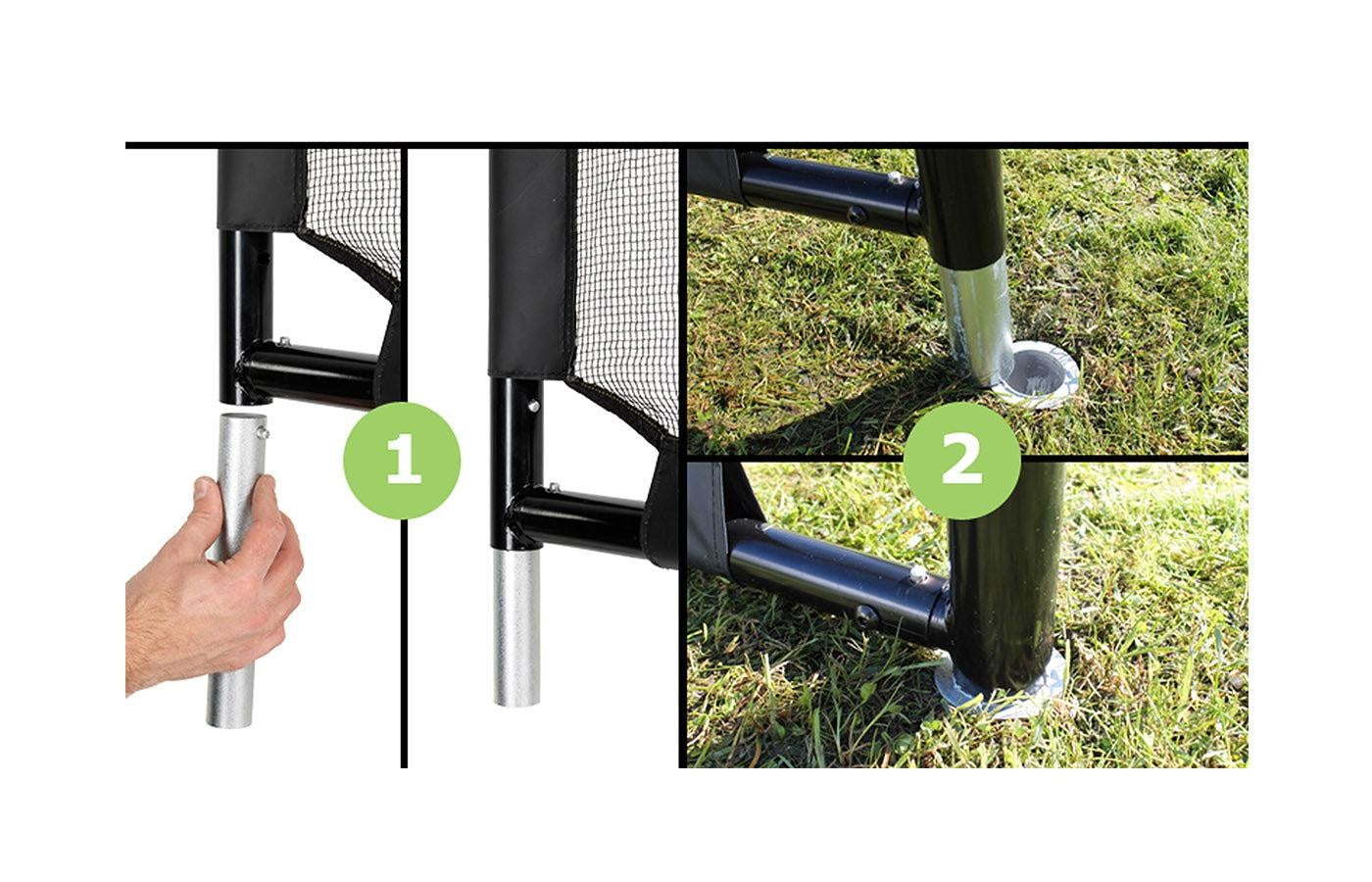 Voetbaldoel (staal - groot - zwart)