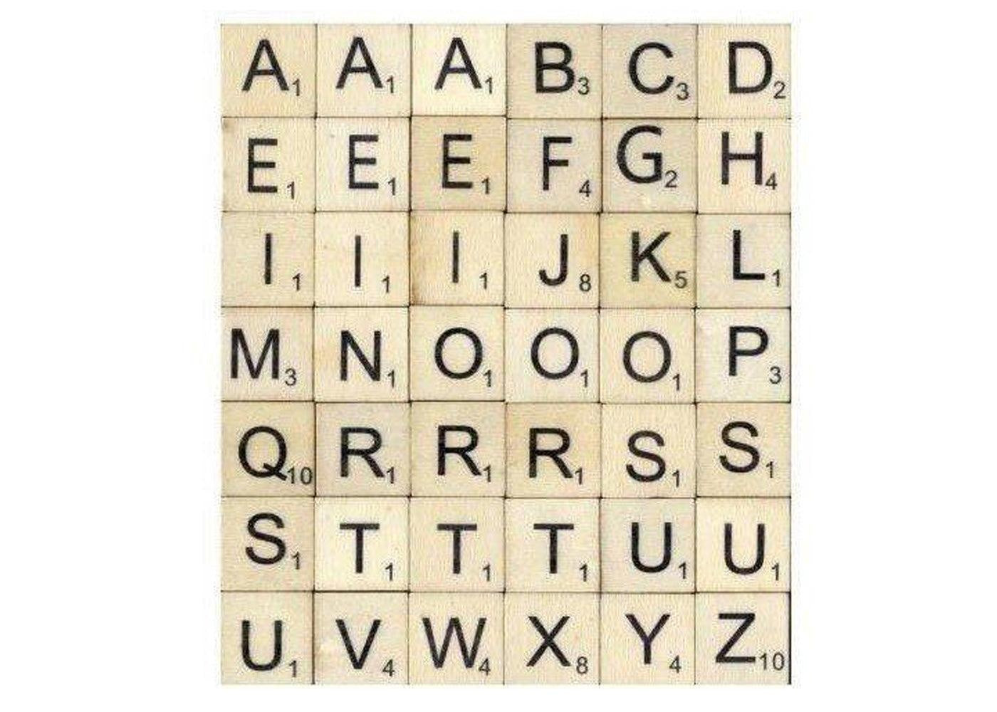 Letters scrabble