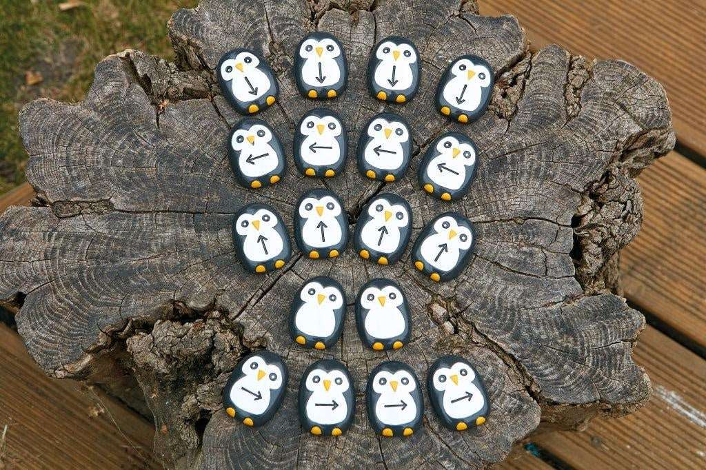 Codeer pinguïn stenen