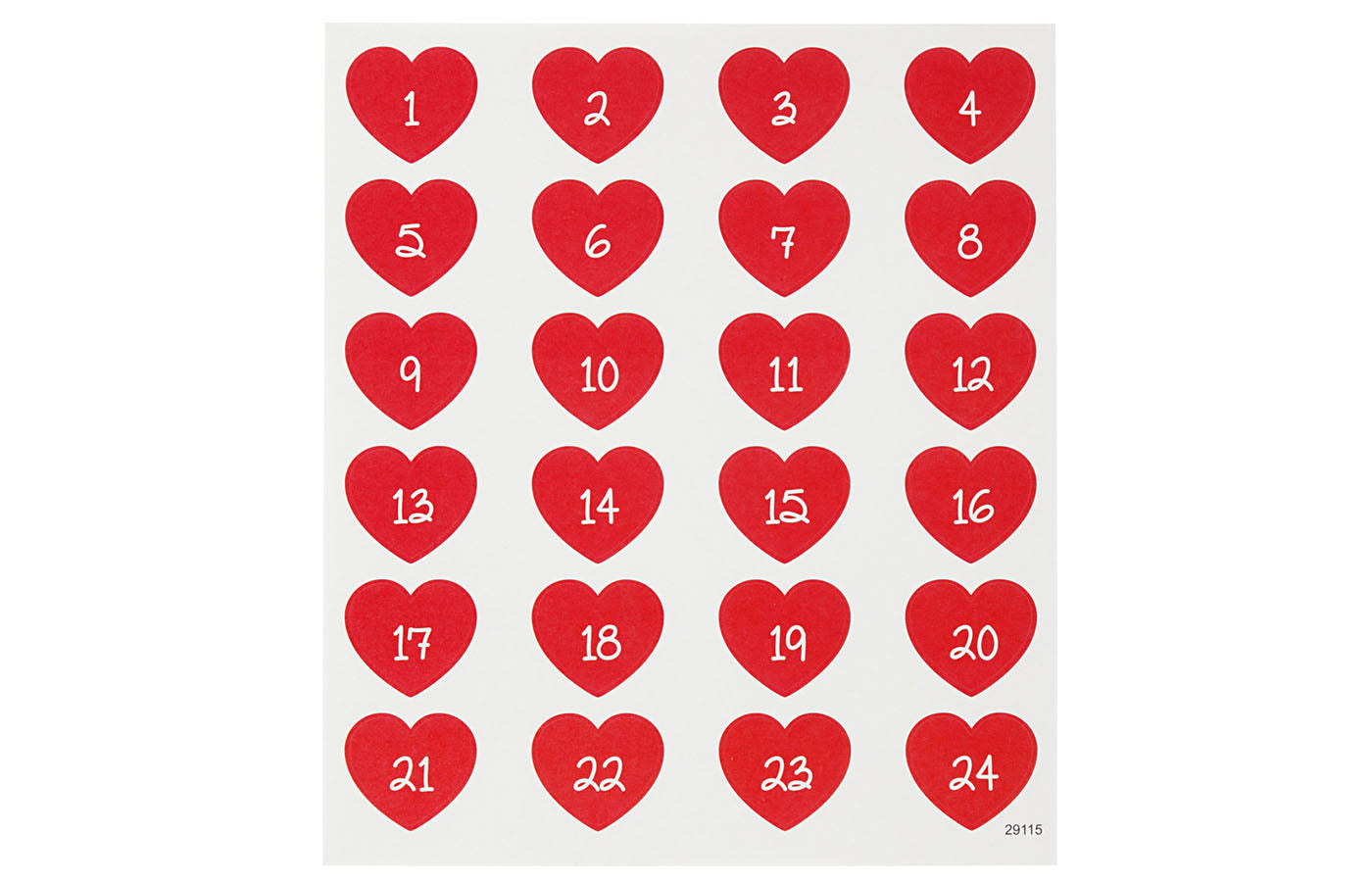 Stickers - hartjes (1-24)