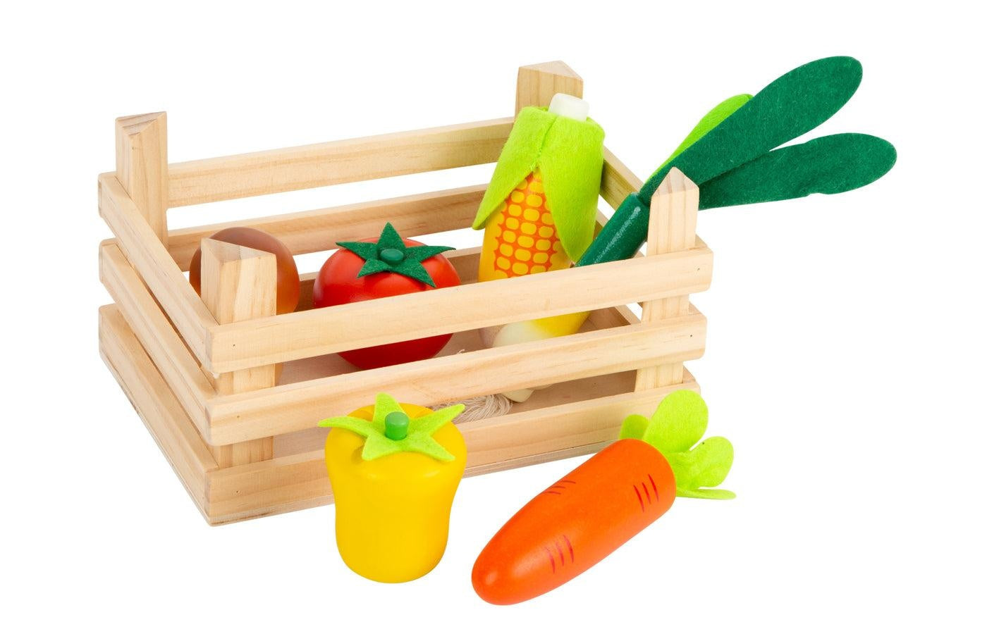 Speelset groenten (hout) met box