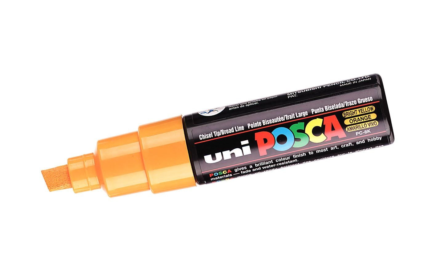 Crayon feutre acrylique Posca-Pointe Lar/Bis.(8mm) Jaune fluo - Coop Zone