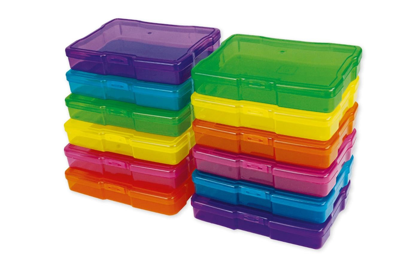 Gekleurde opbergboxen in koffer (13)